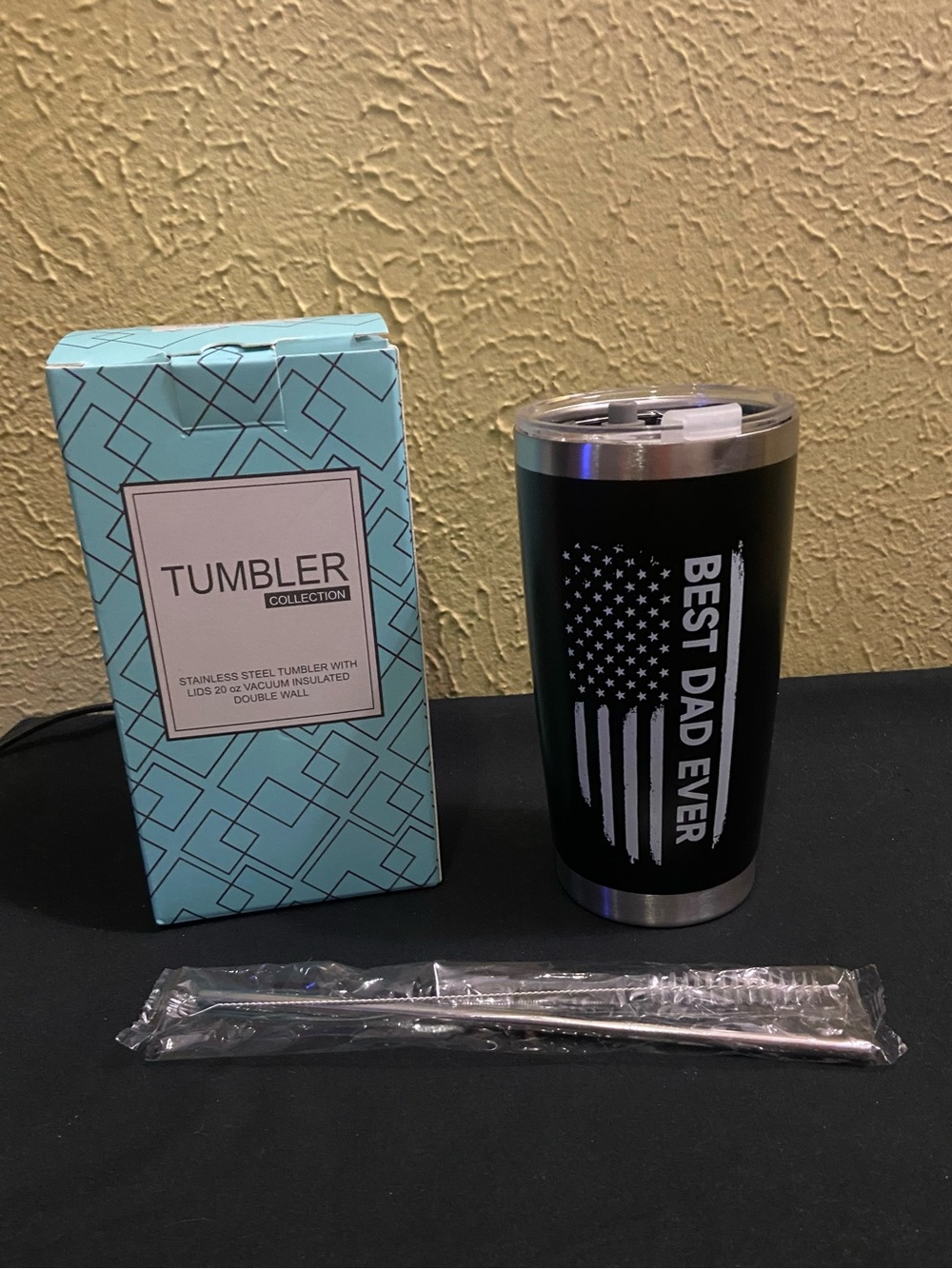 Best Dad Ever Black Stainless Steel Tumbler